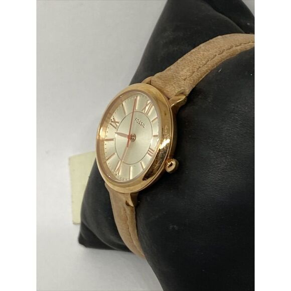 Fossil Jacqueline ES3802 Women's Beige Leather Analog Dial Quartz Watch JK870 - Picture 4 of 12